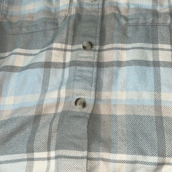 American Eagle Plaid Shirt in Blue and Tan size small - Picture 2 of 6